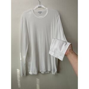 James Perse White Jersey Long Sleeve Tee Men's US 3 Crewneck